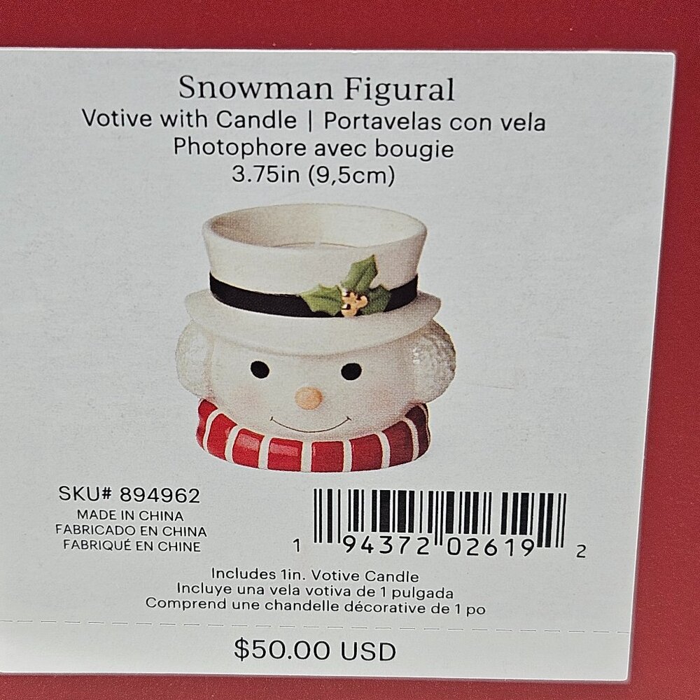 Lenox Snowman figural with votive candle New in Box - Picture 1 of 5
